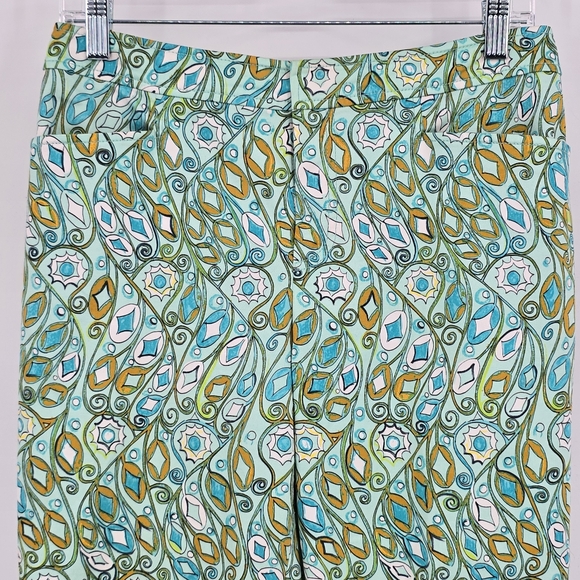 Doncaster Pants - Doncaster Aqua Print Slacks Women's Size 4